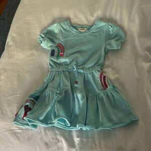 Peel Blue Toddler Dress with Rainbow Sequin Details
